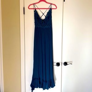 FP One Adella Maxi Slip. Free People. Teal.